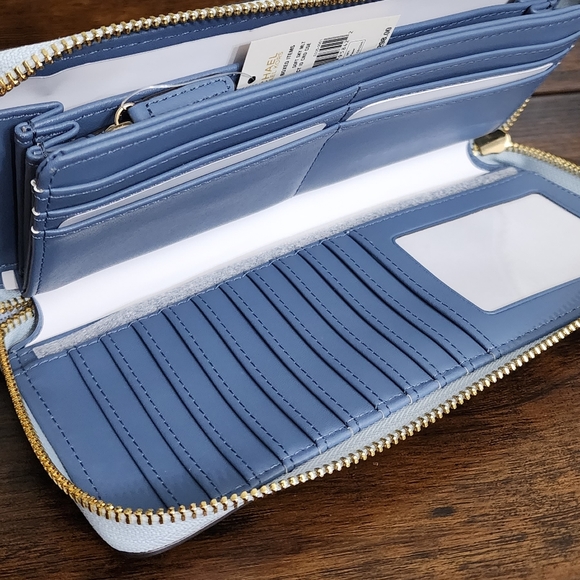 Michael Kors Jet Set Continental Wristlet Wallet Blue - Picture 3 of 6